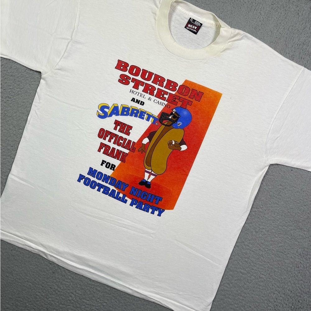 Vintage 90s bourbon Street hot dog‎ T-shirt